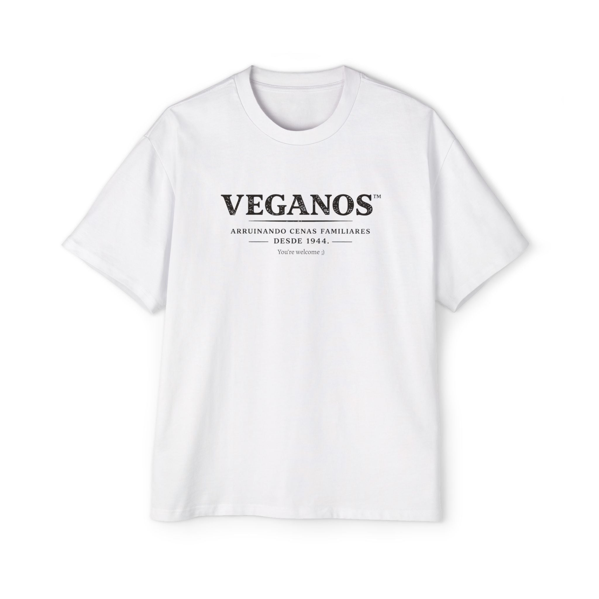 Polera Oversize "VEGANOS: Arruinando cenas familiares" — Unisex