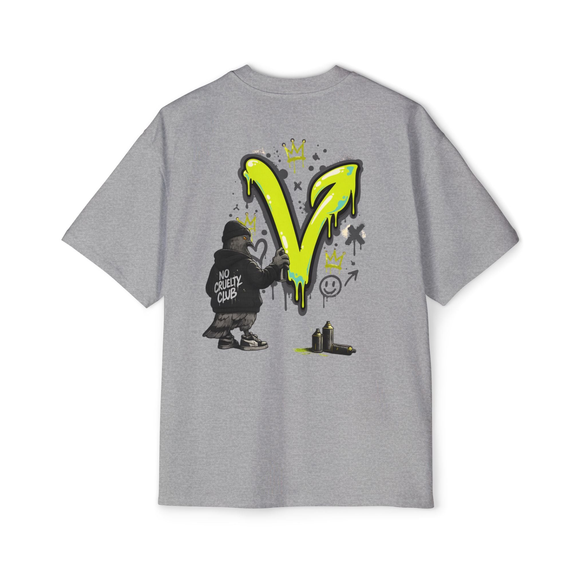 Polera Oversize V Vegan Grafiti Pidge — Unisex