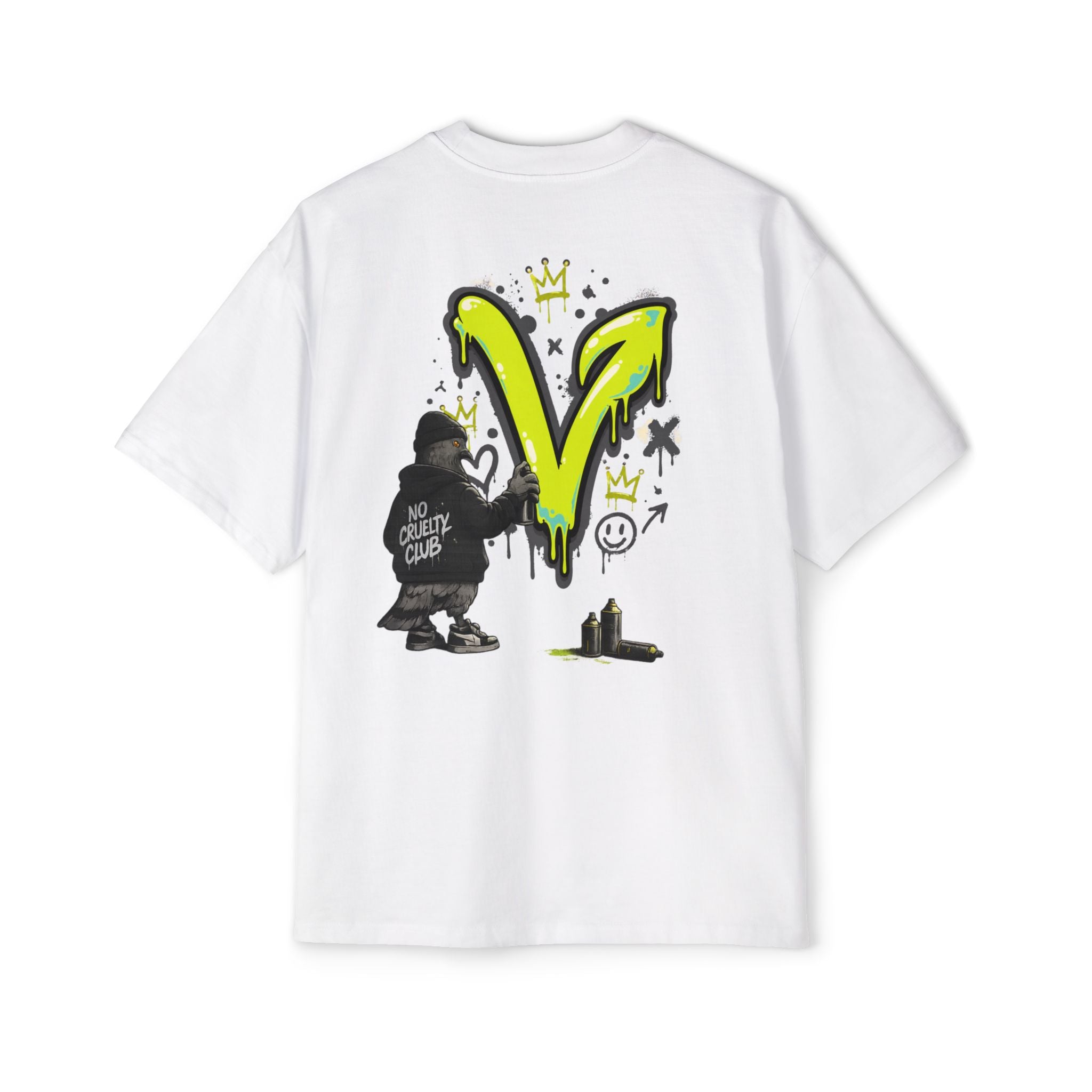 Polera Oversize V Vegan Grafiti Pidge — Unisex