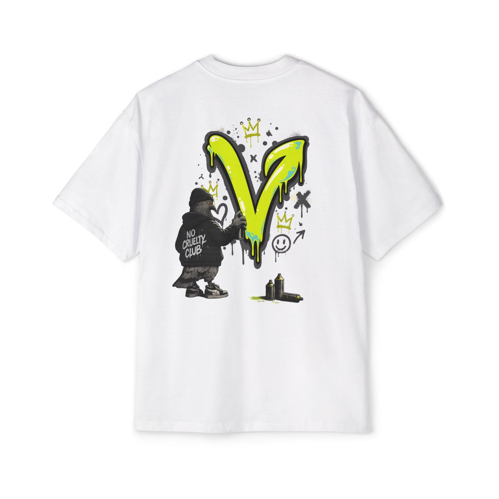 Polera Oversize V Vegan Grafiti Pidge — Unisex