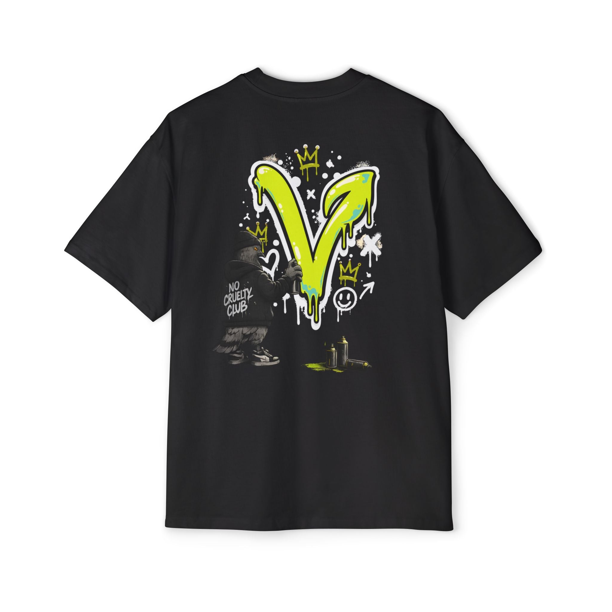 Polera Oversize V Vegan Grafiti Pidge — Unisex