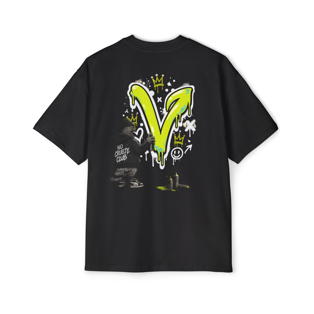 Polera Oversize V Vegan Grafiti Pidge — Unisex