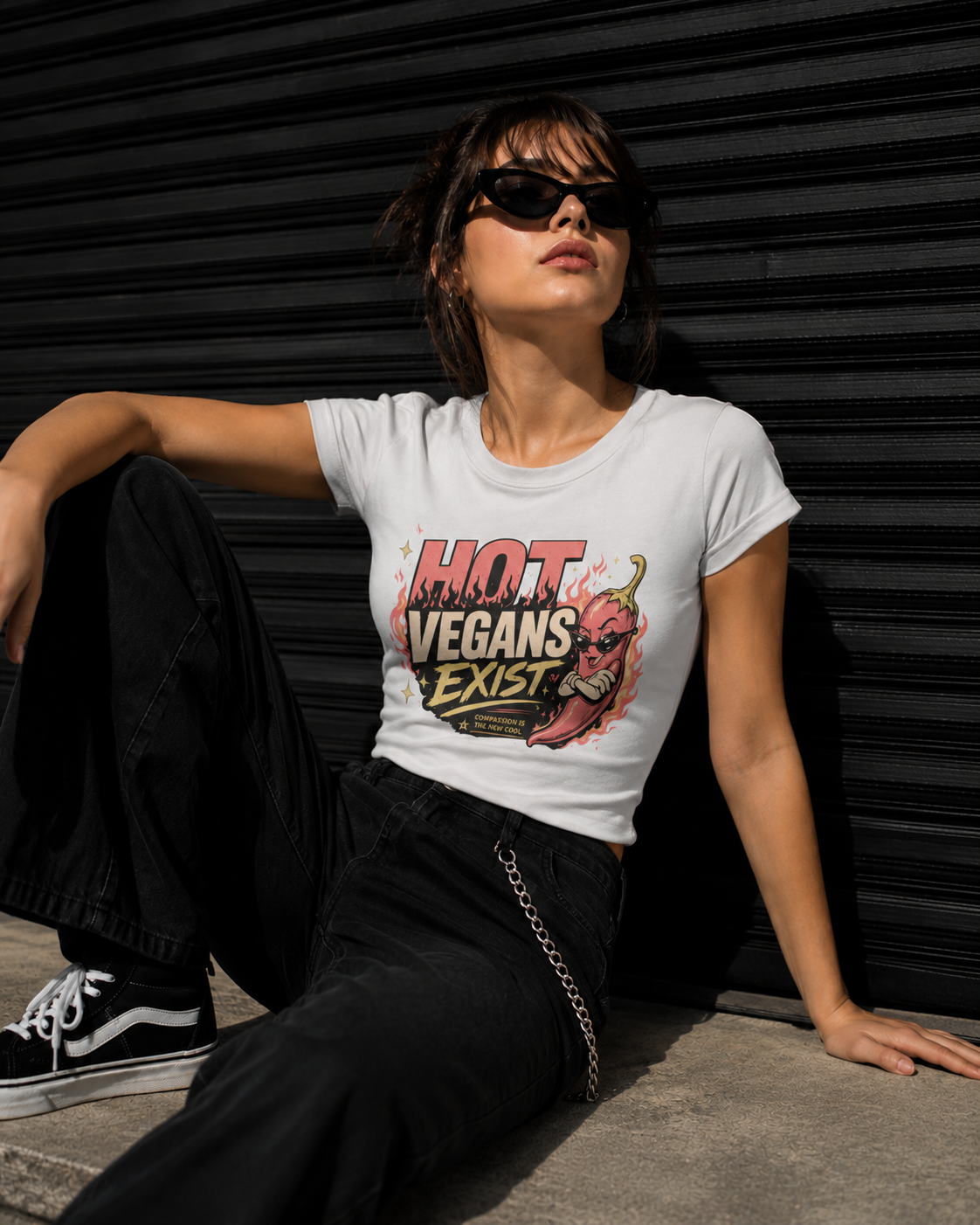 Polera "Hot Vegan Exist" - Mujer