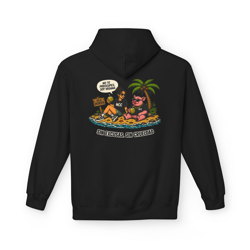 Polerón con Gorro "Vegana en una Isla Desierta"