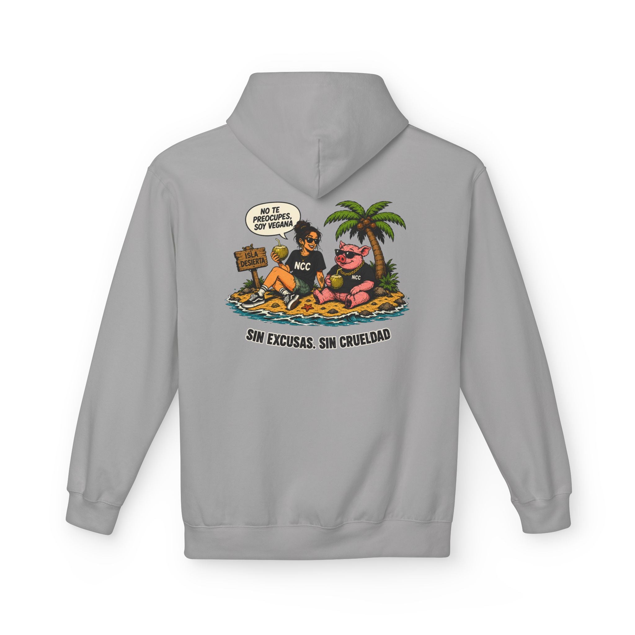 Polerón con Gorro "Vegana en una Isla Desierta"