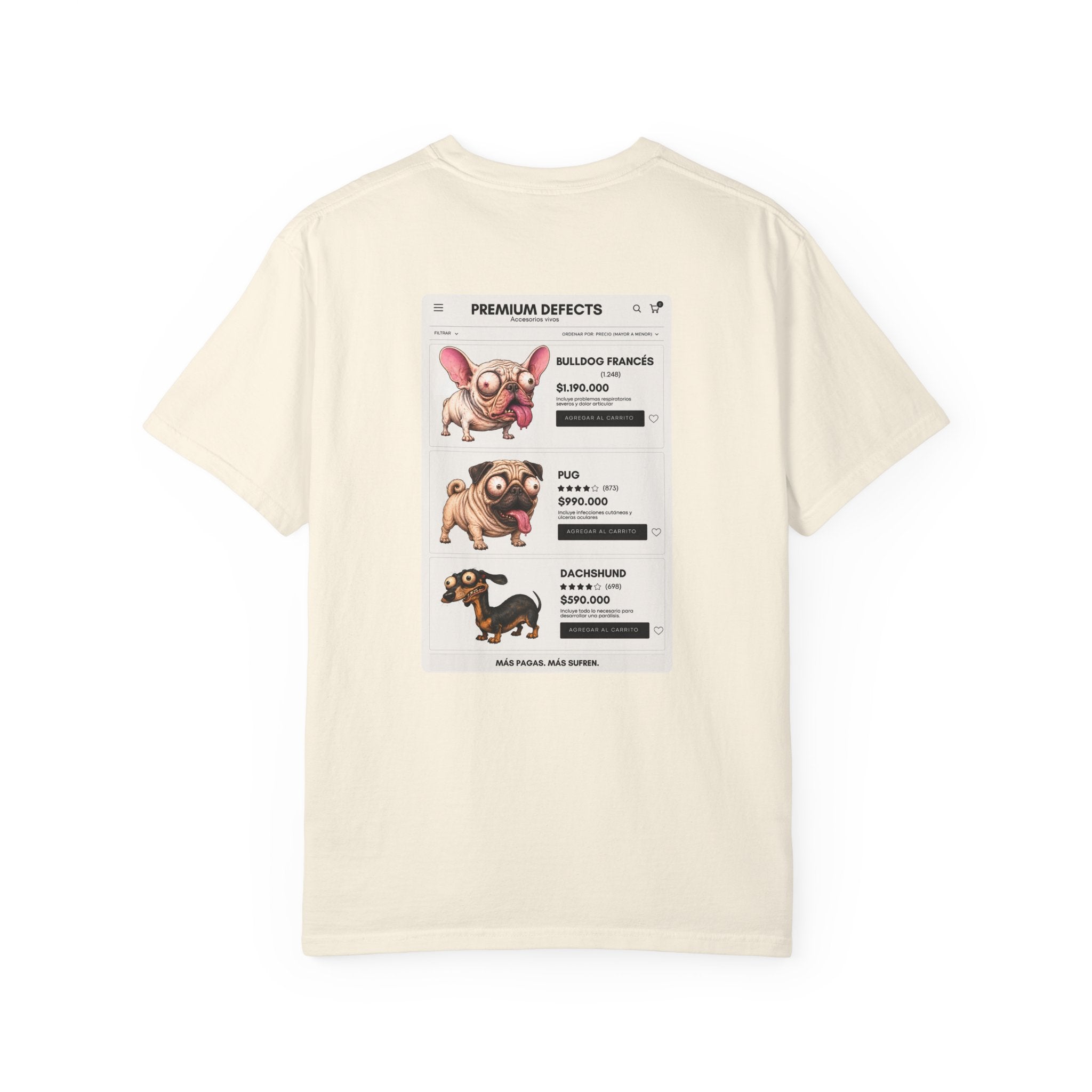 Polera normal fit "Perros: Premium Defects" - Unisex